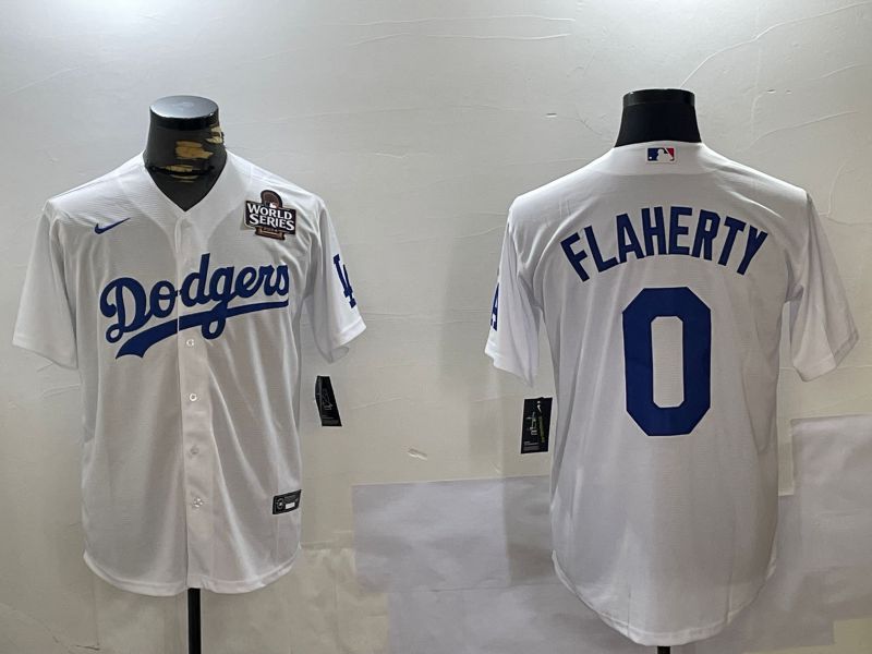 Men Los Angeles Dodgers #0 Flaherty White Game 2024 Nike MLB Jersey style 11201->los angeles dodgers->MLB Jersey